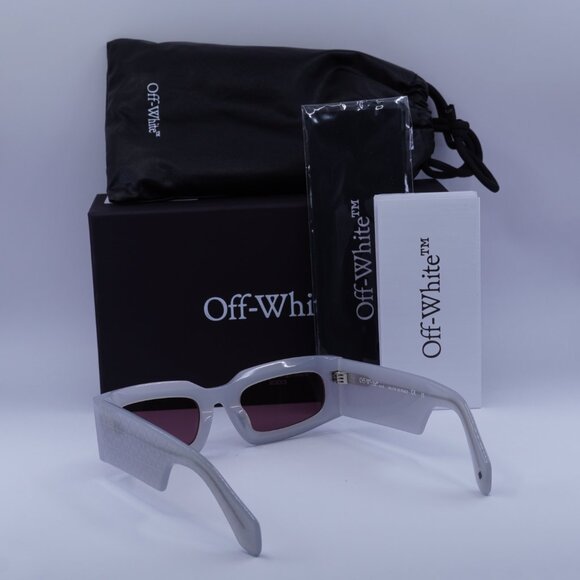 Off-White OERI141 CARY 0928 Rectangle Sunglasses – Grey/Burgundy - Picture 5 of 9